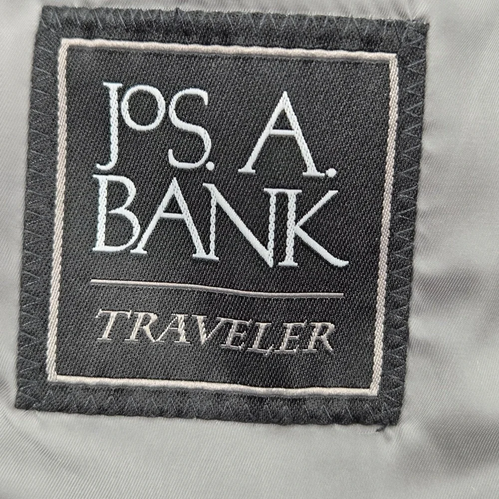 Jos‎ A Bank Traveler Tailored Fit Blazer 46R Charcoal Gray 100% Wool Jacket